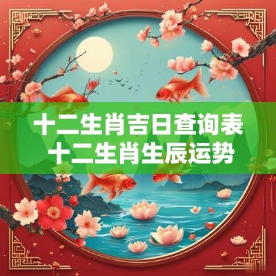 十二生肖吉日查询表 十二生肖生辰运势查询