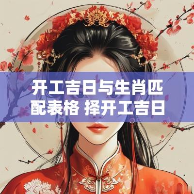 开工吉日与生肖匹配表格 择开工吉日