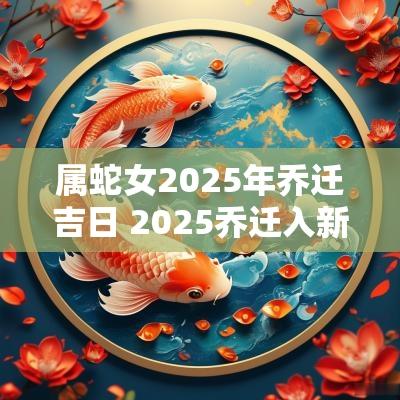 属蛇女2025年乔迁吉日 2025乔迁入新房吉日查询