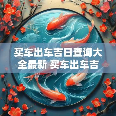 买车出车吉日查询大全最新 买车出车吉日查询大全最新消息