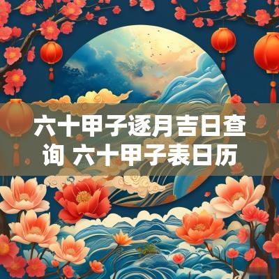 六十甲子逐月吉日查询 六十甲子表日历