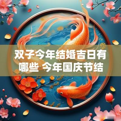 双子今年结婚吉日有哪些 今年国庆节结婚吉日