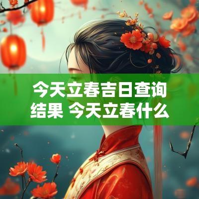 今天立春吉日查询结果 今天立春什么时间