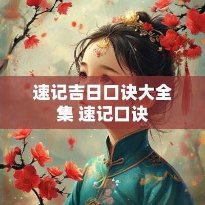 速记吉日口诀大全集 速记口诀