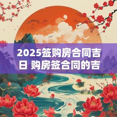 2025签购房合同吉日 购房签合同的吉日