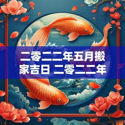二零二二年五月搬家吉日 二零二二年农历五月搬床黄历