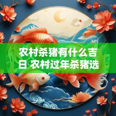 农村杀猪有什么吉日 农村过年杀猪选什么日子好