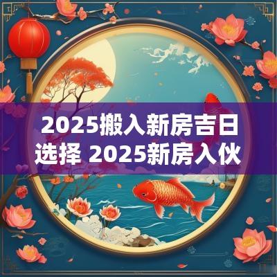 2025搬入新房吉日选择 2025新房入伙的吉日和时间