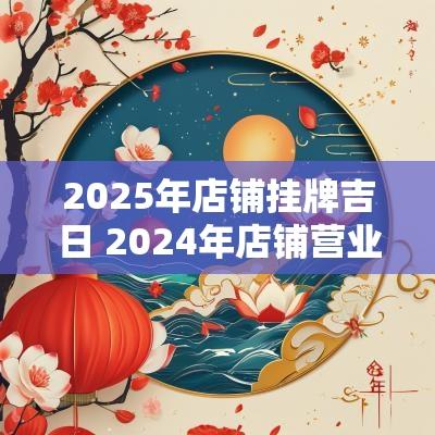 2025年店铺挂牌吉日 2025年店铺营业吉日
