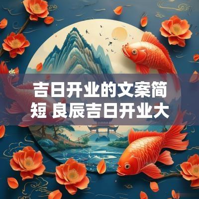 吉日开业的文案简短 良辰吉日开业大吉文案