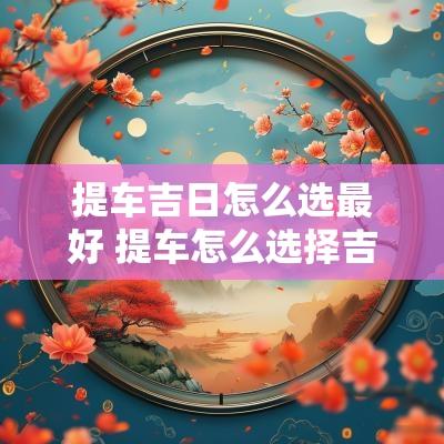 提车吉日怎么选最好 提车怎么选择吉日