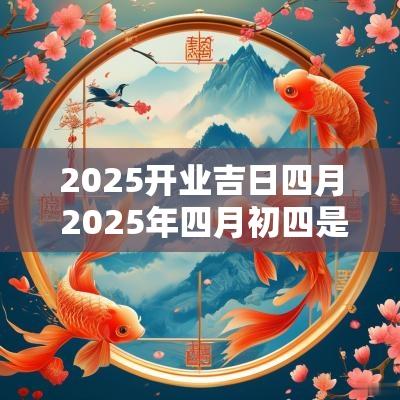 2025开业吉日四月 2025年四月初四是黄道吉日吗