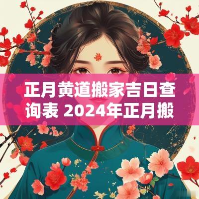 正月黄道搬家吉日查询表 2025年正月搬家的黄道吉日