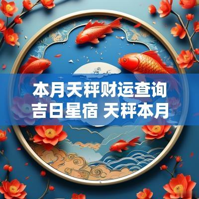 本月天秤财运查询吉日星宿 天秤本月星座运势