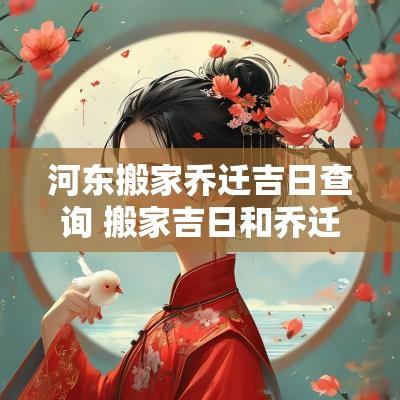 河东搬家乔迁吉日查询 搬家吉日和乔迁吉日有何区别
