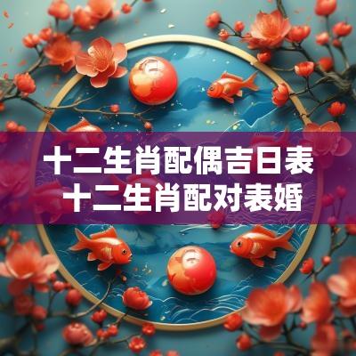 十二生肖配偶吉日表 十二生肖配对表婚配属相表大全