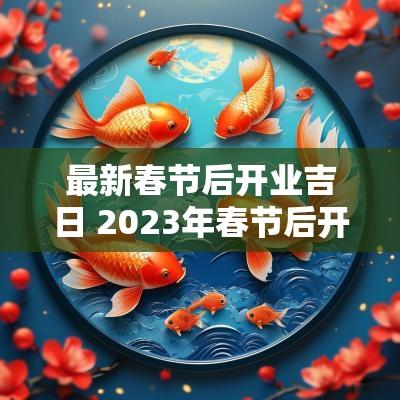 最新春节后开业吉日 2025年春节后开业吉日