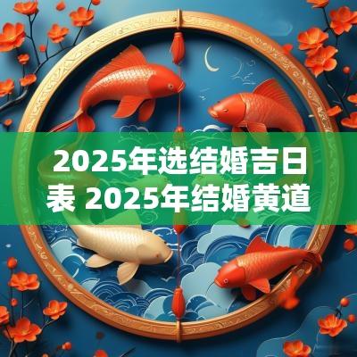 2025年选结婚吉日表 2025年结婚黄道吉日一览表万年历