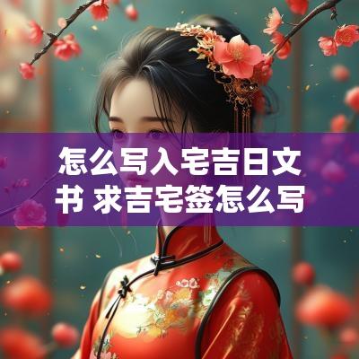 怎么写入宅吉日文书 求吉宅签怎么写