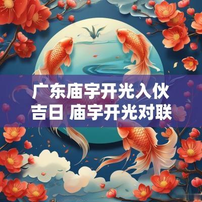 广东庙宇开光入伙吉日 庙宇开光对联