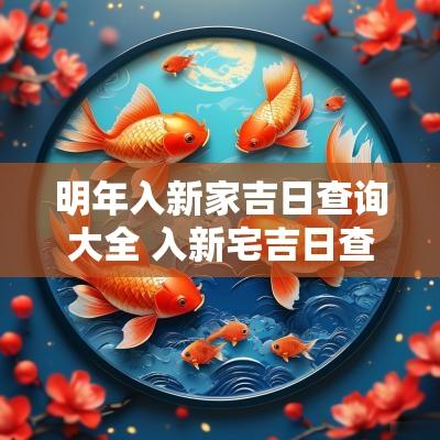 明年入新家吉日查询大全 入新宅吉日查询