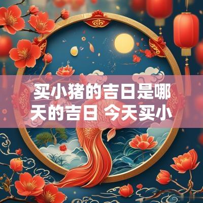 买小猪的吉日是哪天的吉日 今天买小猪日子好不好