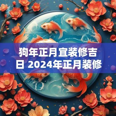 狗年正月宜装修吉日 2025年正月装修的好日子