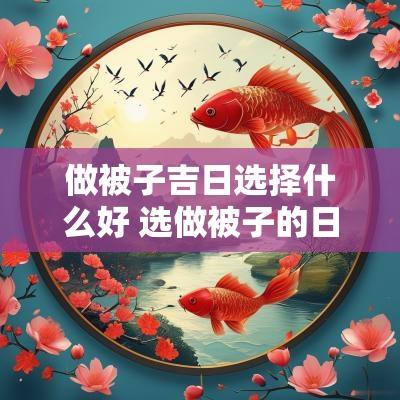 做被子吉日选择什么好 选做被子的日子怎样选