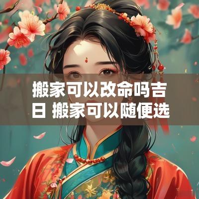 搬家可以改命吗吉日 搬家可以随便选日子吗