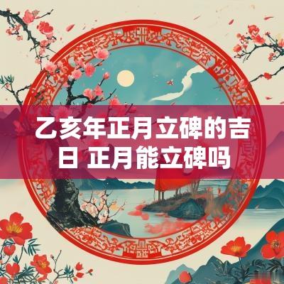 乙亥年正月立碑的吉日 正月能立碑吗