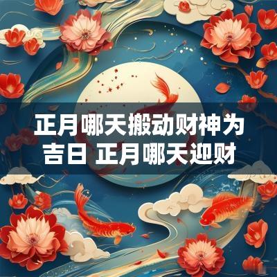 正月哪天搬动财神为吉日 正月哪天迎财神