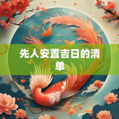 先人安置吉日的清单