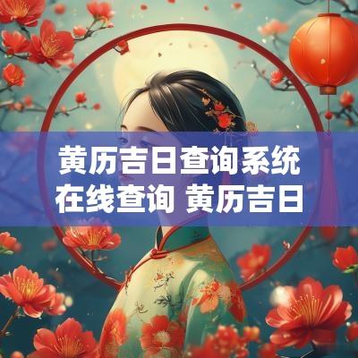 黄历吉日查询系统在线查询 黄历吉日查询平台
