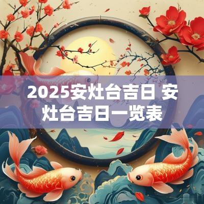 2025安灶台吉日 安灶台吉日一览表