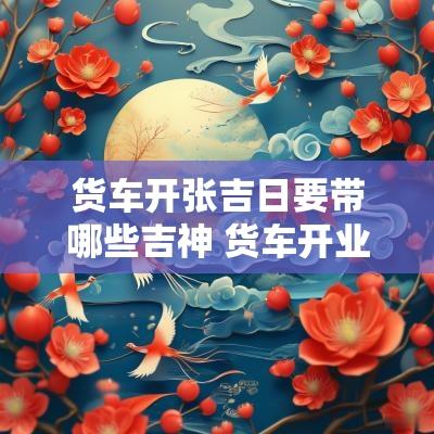 货车开张吉日要带哪些吉神 货车开业大吉金句