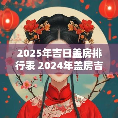 2025年吉日盖房排行表 2025年盖房吉日一览表