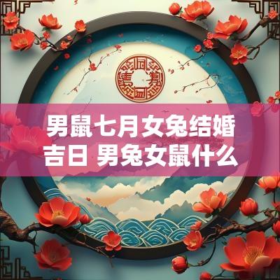男鼠七月女兔结婚吉日 男兔女鼠什么日子结婚最好