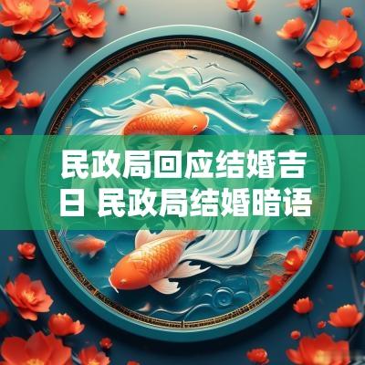 民政局回应结婚吉日 民政局结婚暗语