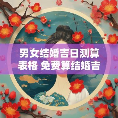 男女结婚吉日测算表格 免费算结婚吉日测算