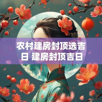 农村建房封顶选吉日 建房封顶吉日