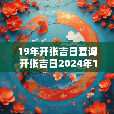 19年开张吉日查询 开张吉日2025年1月最佳时间