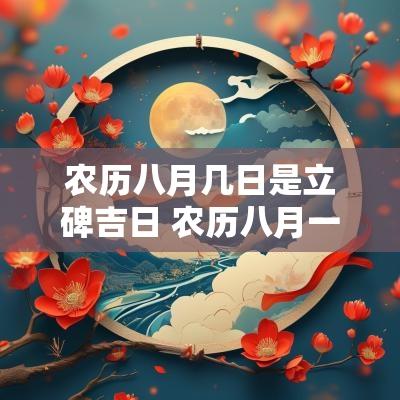农历八月几日是立碑吉日 农历八月一日是几月几日