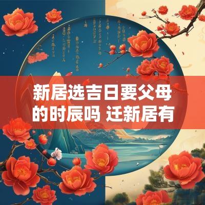 新居选吉日要父母的时辰吗 迁新居有什么讲究怎么择吉日
