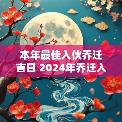 本年最佳入伙乔迁吉日 2025年乔迁入宅吉日