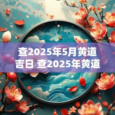 查2025年5月黄道吉日 查2025年黄道吉日