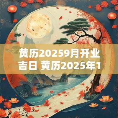 黄历20259月开业吉日 黄历2025年1月黄道吉日查询
