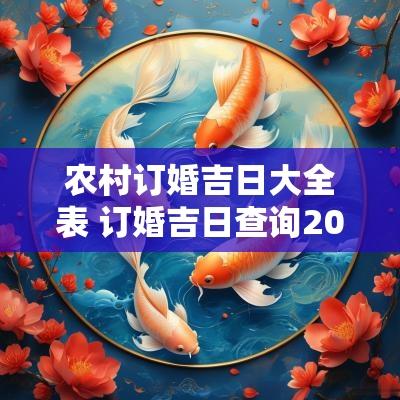 农村订婚吉日大全表 订婚吉日查询2025年