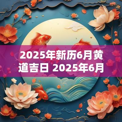 2025年新历6月黄道吉日 2025年6月份黄道吉日查询