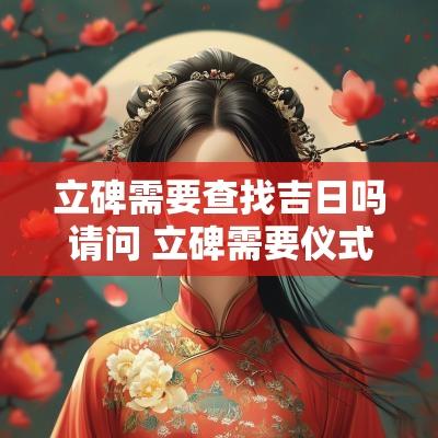 立碑需要查找吉日吗请问 立碑需要仪式吗