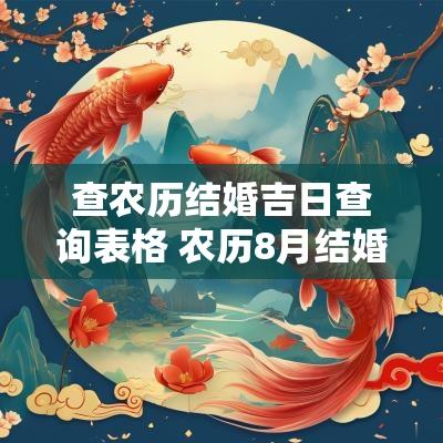 查农历结婚吉日查询表格 农历8月结婚最佳吉日查询